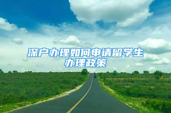 深户办理如何申请留学生办理政策