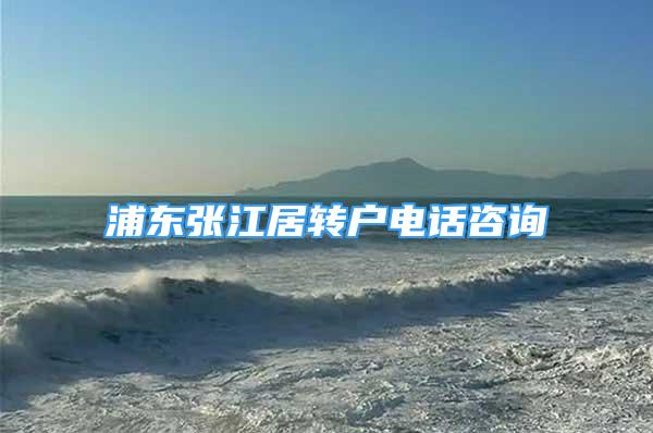 浦东张江居转户电话咨询