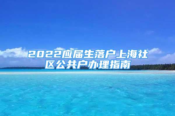 2022应届生落户上海社区公共户办理指南