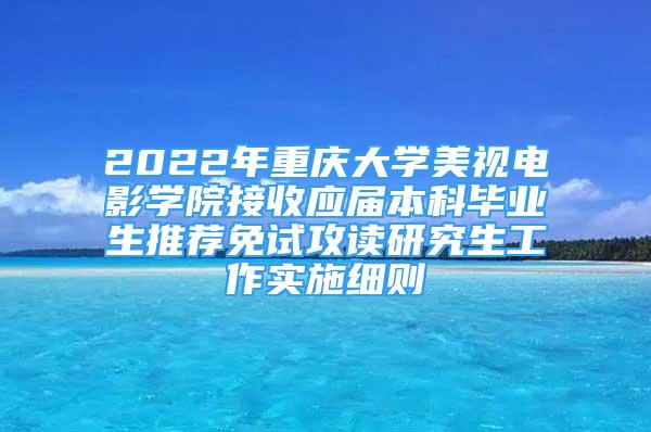 2022年重庆大学美视电影学院接收应届本科毕业生推荐免试攻读研究生工作实施细则