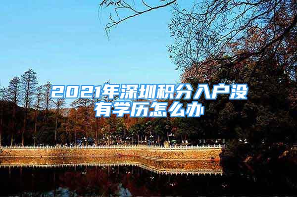 2021年深圳积分入户没有学历怎么办