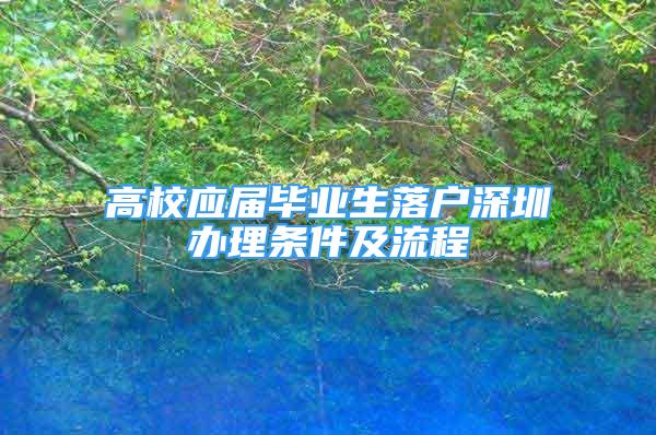 高校应届毕业生落户深圳办理条件及流程