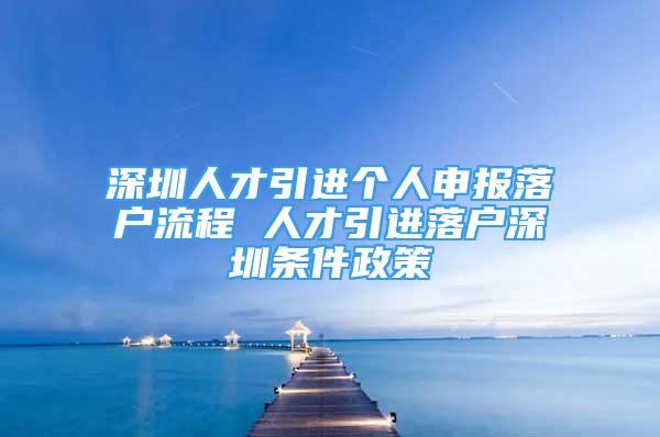 深圳人才引进个人申报落户流程 人才引进落户深圳条件政策