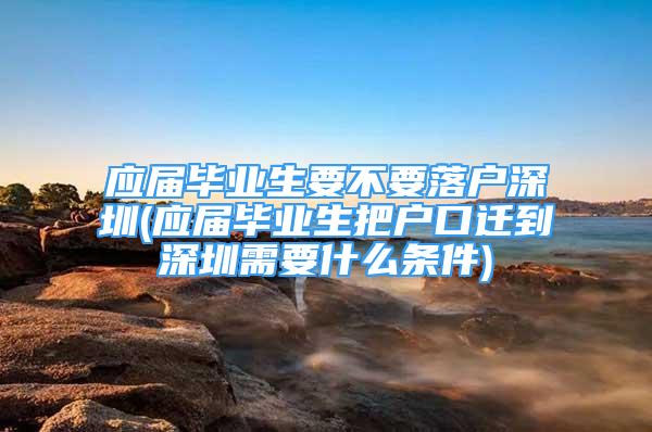 应届毕业生要不要落户深圳(应届毕业生把户口迁到深圳需要什么条件)