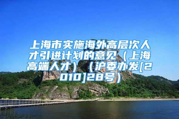 上海市实施海外高层次人才引进计划的意见（上海高端人才）（沪委办发[2010]28号）