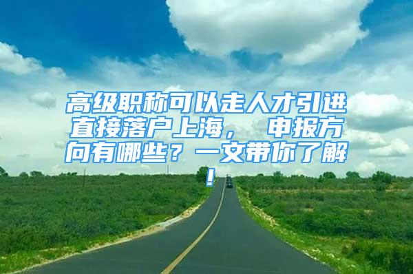 高级职称可以走人才引进直接落户上海， 申报方向有哪些？一文带你了解！