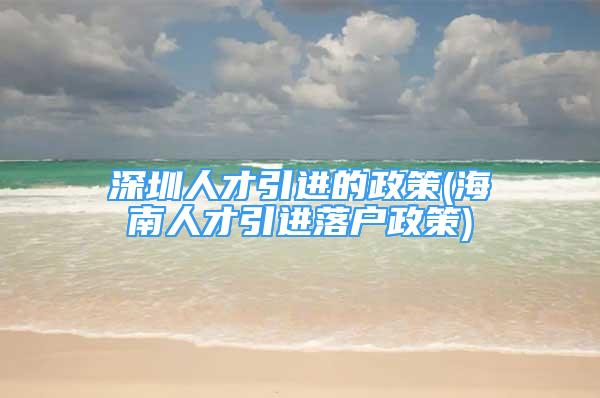 深圳人才引进的政策(海南人才引进落户政策)