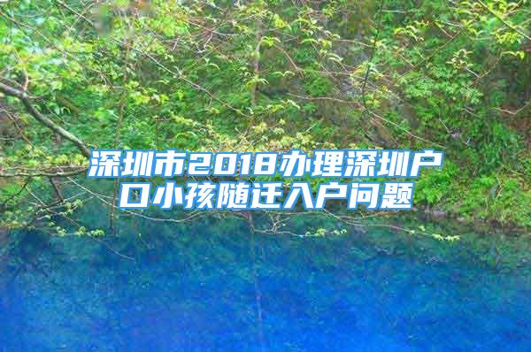 深圳市2018办理深圳户口小孩随迁入户问题