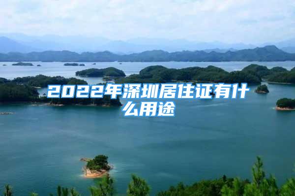 2022年深圳居住证有什么用途