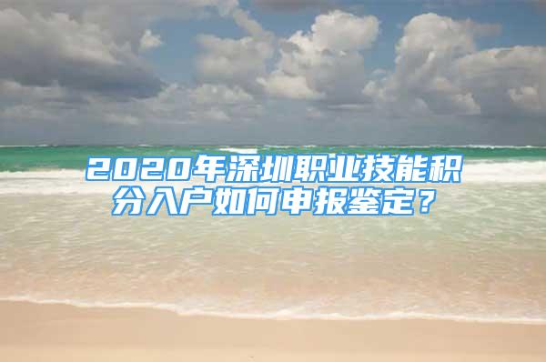 2020年深圳职业技能积分入户如何申报鉴定？