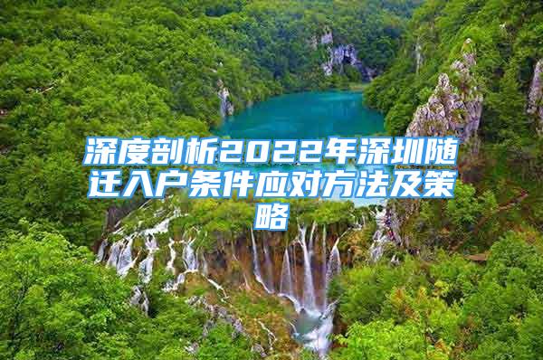 深度剖析2022年深圳随迁入户条件应对方法及策略