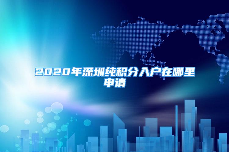 2020年深圳纯积分入户在哪里申请