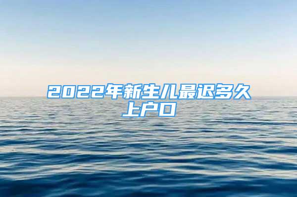 2022年新生儿最迟多久上户口