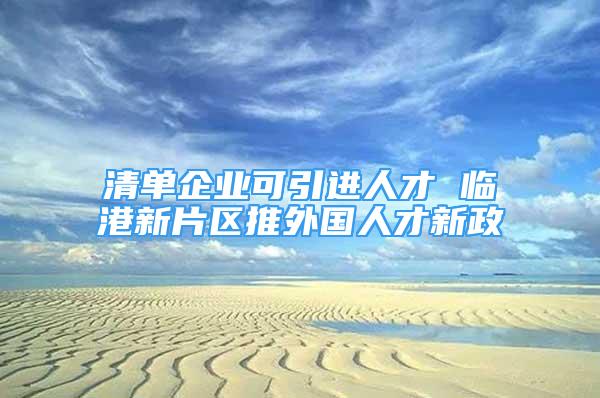 清单企业可引进人才 临港新片区推外国人才新政