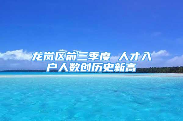 龙岗区前三季度 人才入户人数创历史新高