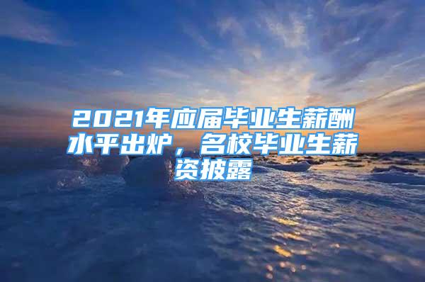 2021年应届毕业生薪酬水平出炉，名校毕业生薪资披露