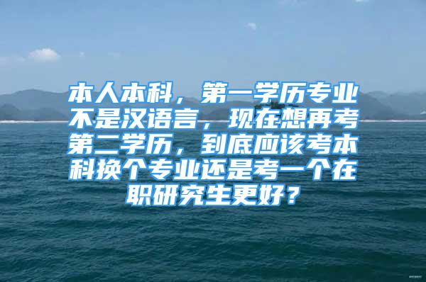 本人本科，第一学历专业不是汉语言，现在想再考第二学历，到底应该考本科换个专业还是考一个在职研究生更好？