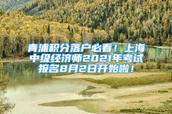 青浦积分落户必看！上海中级经济师2021年考试报名8月2日开始啦！