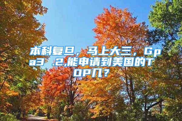 本科复旦，马上大三，Gpa3 .2,能申请到美国的TOP几？