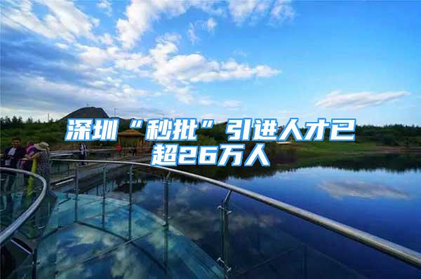 深圳“秒批”引进人才已超26万人