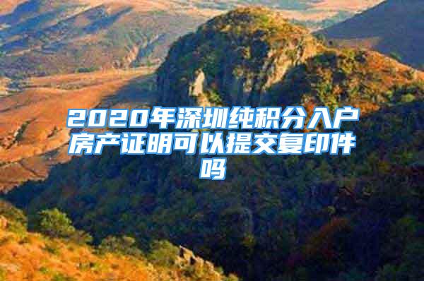 2020年深圳纯积分入户房产证明可以提交复印件吗