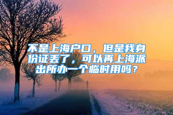 不是上海户口，但是我身份证丢了，可以再上海派出所办一个临时用吗？