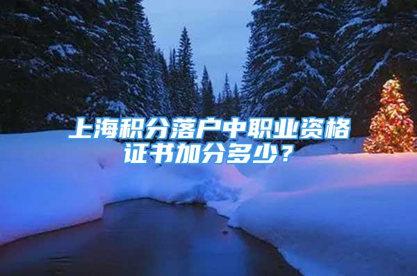 上海积分落户中职业资格证书加分多少？