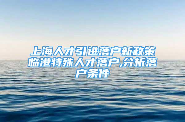 上海人才引进落户新政策临港特殊人才落户,分析落户条件