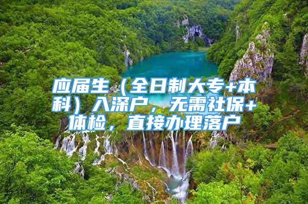 应届生（全日制大专+本科）入深户，无需社保+体检，直接办理落户