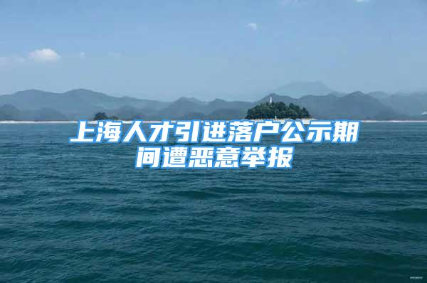 上海人才引进落户公示期间遭恶意举报