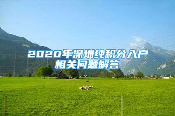 2020年深圳纯积分入户相关问题解答