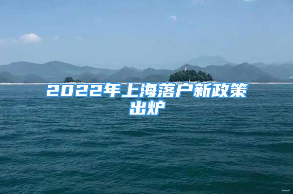 2022年上海落户新政策出炉