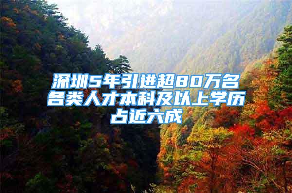 深圳5年引进超80万名各类人才本科及以上学历占近六成