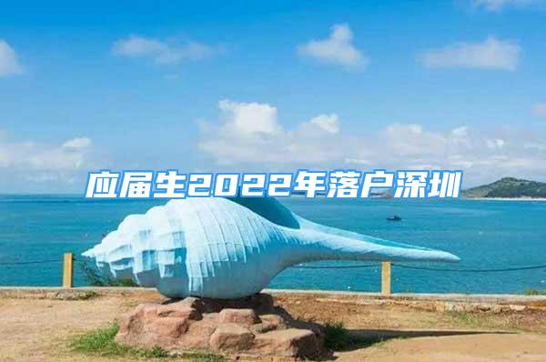 应届生2022年落户深圳