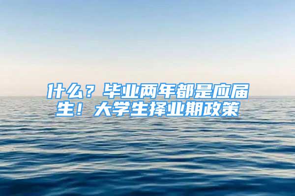 什么？毕业两年都是应届生！大学生择业期政策