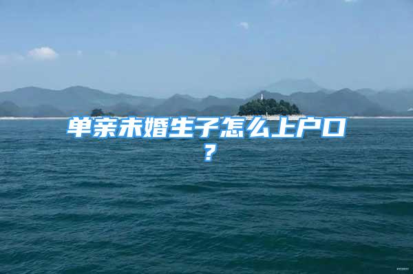 单亲未婚生子怎么上户口？