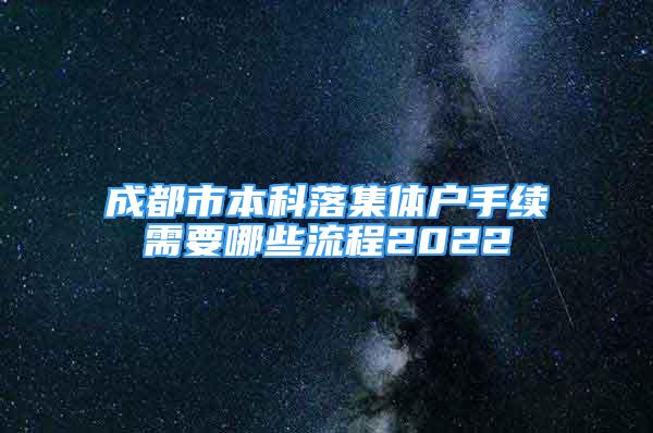 成都市本科落集体户手续需要哪些流程2022