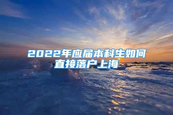 2022年应届本科生如何直接落户上海