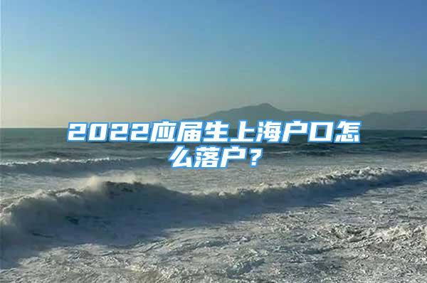 2022应届生上海户口怎么落户？