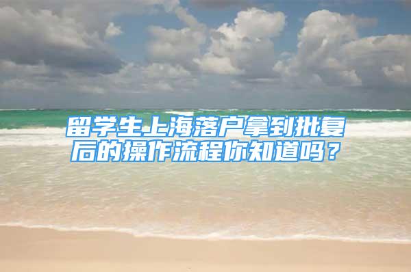 留学生上海落户拿到批复后的操作流程你知道吗？