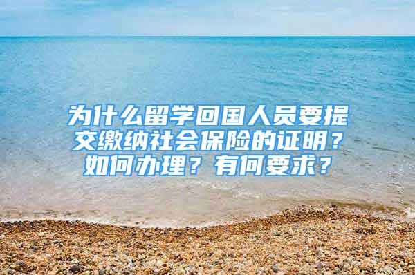 为什么留学回国人员要提交缴纳社会保险的证明？如何办理？有何要求？