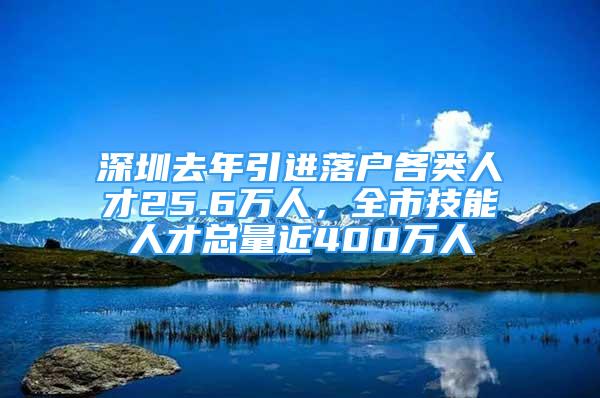 深圳去年引进落户各类人才25.6万人，全市技能人才总量近400万人