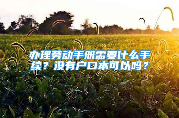 办理劳动手册需要什么手续？没有户口本可以吗？