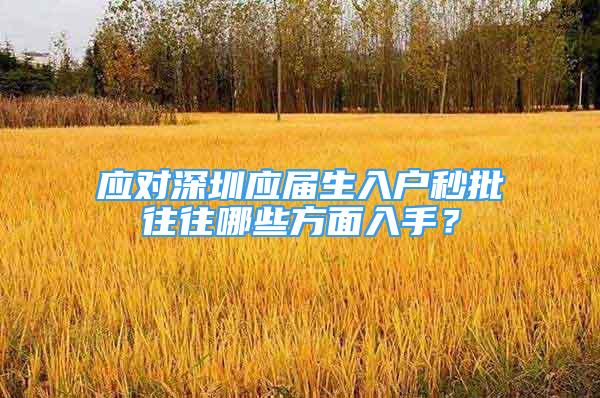 应对深圳应届生入户秒批往往哪些方面入手？