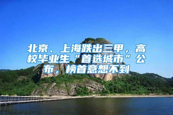 北京、上海跌出三甲，高校毕业生“首选城市”公布，榜首意想不到