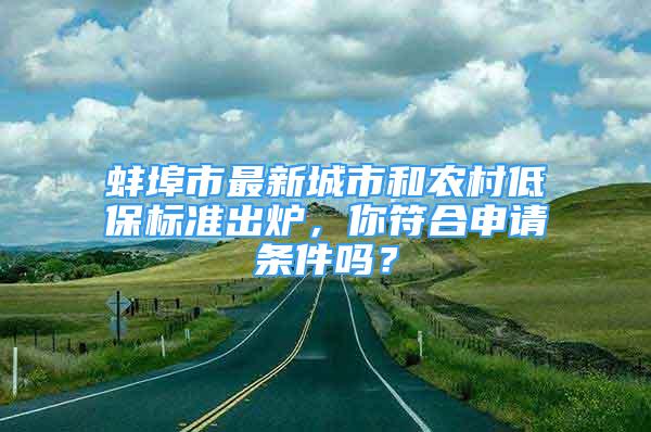 蚌埠市最新城市和农村低保标准出炉，你符合申请条件吗？