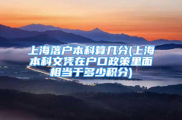 上海落户本科算几分(上海本科文凭在户口政策里面相当于多少积分)