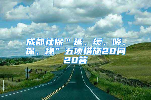 成都社保＂延、缓、降、保、稳”五项措施20问20答