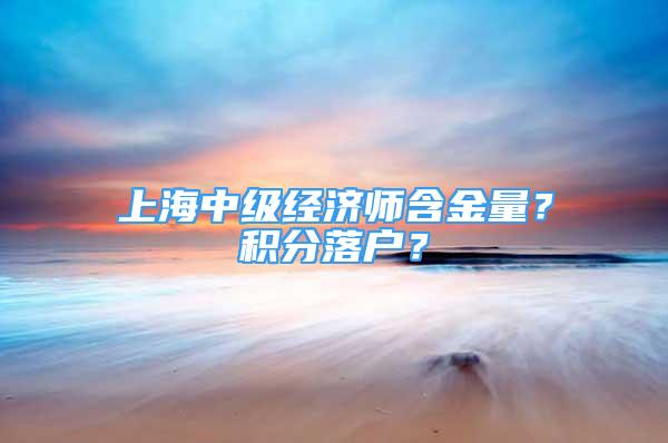 上海中级经济师含金量？积分落户？