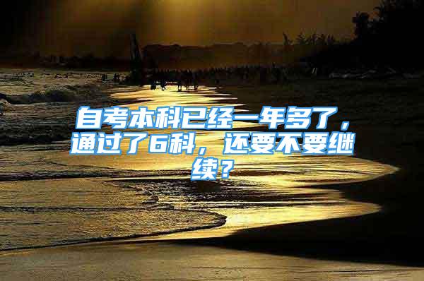 自考本科已经一年多了，通过了6科，还要不要继续？